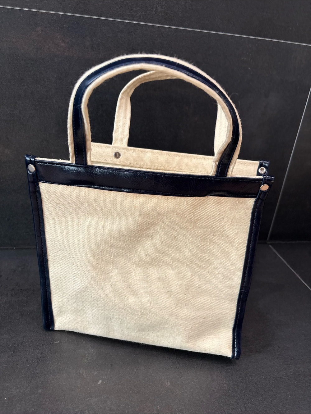 Vintage McDuff Japan Canvas Nautical Sea Bag, Sailboat, Vegan Pleather, Cute, OS - Picture 2 of 15